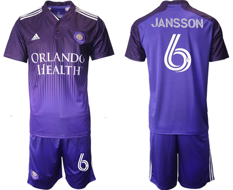 Men 2021-2022 Club Orlando City home purple #6 Adidas Soccer Jersey